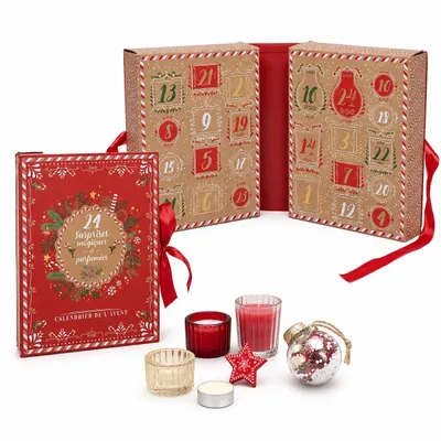Image de Calendrier de l'Avent de Noël avec 24 surprises – bougies et décorations de Noël – calendrier de l'Avent pour adultes – cadeau de Noël pour femmes