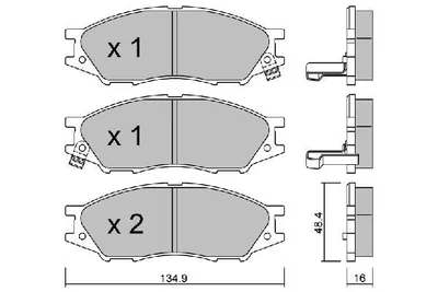 Produktbild von AISIN Bremsbeläge Satz Vorne Bremsklötze für NISSAN ALMERA II Hatchback (N16) BPNI-1013