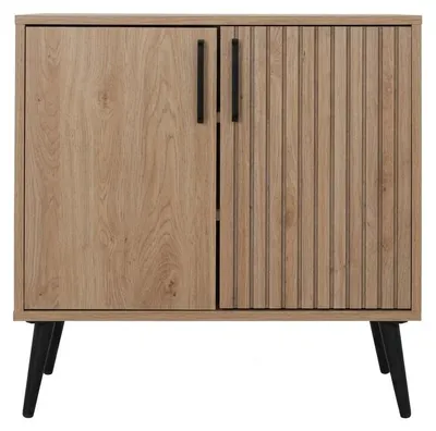 Immagine prodotto di Piccolo armadietto marrone, mobile in legno, cassettiera, mobili per il soggiorno, stile moderno