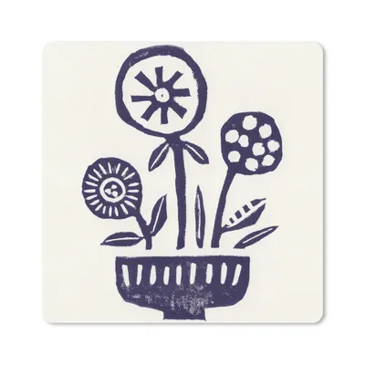 Produktbild von MuchoWow® Mauspad Mousepad Blumen - Pflanzen - Vase - Abstrakt 30x30 cm - Mousepads - Maus Mat - Pad - Mausunterlage - Gaming