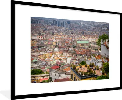 Produktbild von MuchoWow® Gerahmtes Poster Haus - Zentrum - Neapel 90x60 cm - Poster mit Schwarzem Bilderrahmen Wandposter Rahmen Foto Bilder - Wanddekoration - Fotos