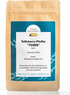 Produktbild von Tellicherry Pfeffer "TGSEB", ganz. Der beliebte, Hand-selektierte Pfeffer aus Indien-Kerala