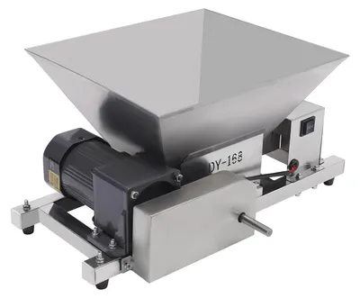 Obrázek produktu pro Elektrický drtič ovoce – mlýnek na ovoce z nerezové oceli – výkon 60 W – kapacita 20 kg/h – nádoba 49 l – pro výrobu vína – zástrčka EU 220 V – stříbrná