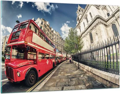 Produktbild von Bilder auf glas - Architektur London Stadt - 120x80cm - Glasbilder - Wandbilder - Kunstdruck - zum Aufhängen bereit - Wanddekoration aus Glas - Glas Bilder - Wandbild auf Glas - GAA120x80-2405