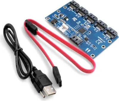 Produktbild von SYSTEM-S SATA 1 bis 5 Port Konverter Adapter JMB321 Chipsatz