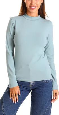 Produktbild von Alkato Damen Langarm Shirt mit Rollkragen, Farbe: Mineralgrün, Größe: M