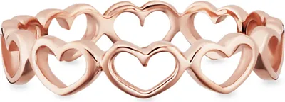 Produktbild von cai Ring 925/- Sterling Silber rotvergoldet Herzen