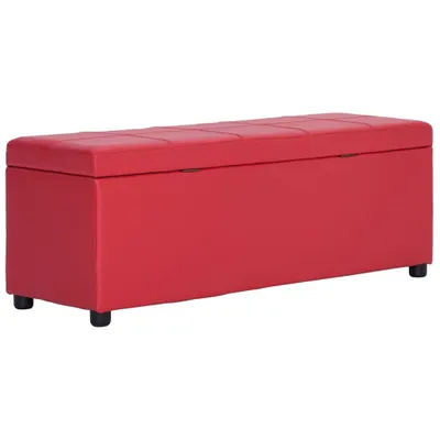 Produktbild von Bank mit Stauraum aus Polyurethan 116 x 44 x 39 cm Rot