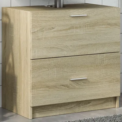 Image de Maison Exclusive - Meuble sous lavabo Chêne Sonoma 59x37x59 cm Matériau dérivé du bois
