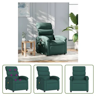 Zdjęcie produktu dla Fotel masujący The Living Store ciemnozielony materiał