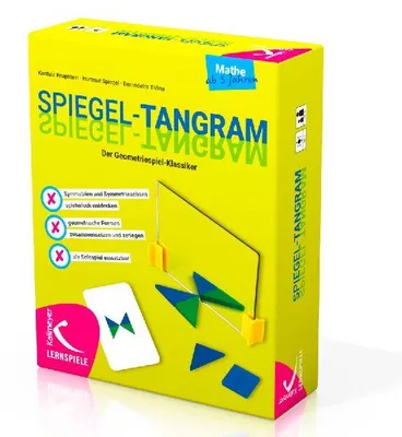Produktbild von Legespiel mit Spiegel, 7 geometrischen Formen und 12 Kartensätzen für Kinder ab 5 Jahren