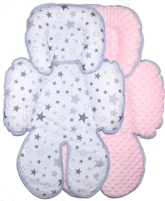 Produktbild von Sitzverkleinerer MINKY Einlage Baby Kind für Auto Kindersitz Babyschale Einsatz 20. Star Hell + Rosa