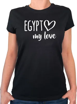 Produktbild von Huuraa Damen T-Shirt Egypt my love M Black Bio Baumwolle Fairtrade Damenshirt Geschenkidee