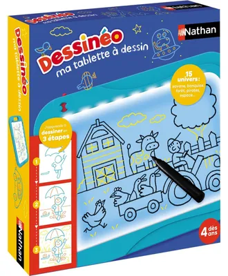 Produktbild von Lichttafel Maltablet Zeichentablett - Leuchttisch für Kinder - 15 Schablonen - A5-Format - Tragbar