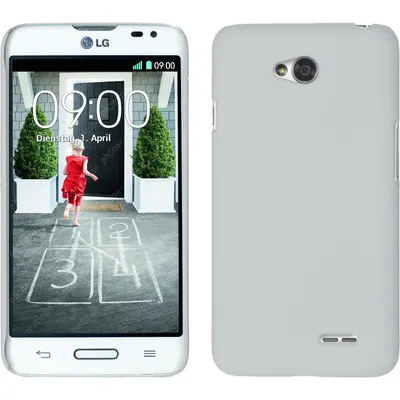Produktbild von PhoneNatic Case kompatibel mit LG L70 - Hülle weiß gummiert Hard-case + 2 Schutzfolien