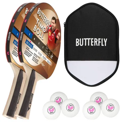 Produktbild von Butterfly 2x Timo Boll Bronze 85011 Tischtennisschläger + Tischtennishülle + 6x 40+ 3*** Bälle
