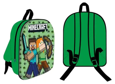 Productafbeelding van Minecraft 3D rugzak voor kinderen – schooltas voor jongens met Creeper-motief
