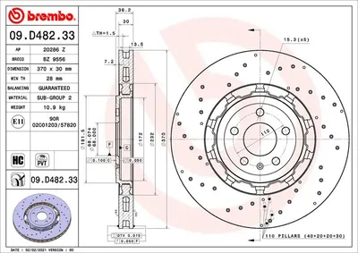 Obrázok produktu pre Brzdový kotúč BREMBO 09.D482.33