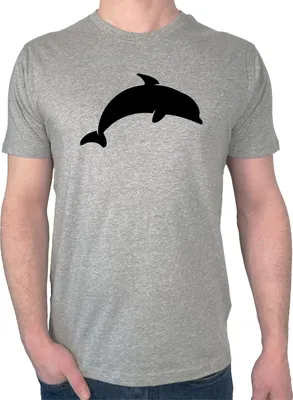 Produktbild von Huuraa Herren T-Shirt Delfin Silhouette XL Sport Grey Bio Baumwolle Fairtrade Herrenshirt Geschenkidee