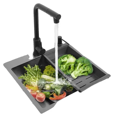 Obrázek produktu pro Dřez do kuchyně, nerezová ocel 304, rozměry 15,75 x 13,98 palců, hloubka 7,09 palců, jednodřez, s jedním otvorem