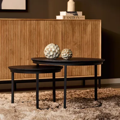 Produktbild von Starfurn Couchtisch-Set Otik, schwarze Eiche, 70 cm