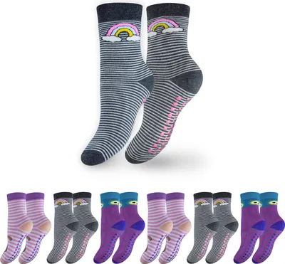 Produktbild von OCERA 3 Paar Kinder Stoppersocken mit ABS - Anti Rutschsocken für Mädchen und Jungen in verschiedenen bunten Farben - - 6 Paar Pink-Mix, 27-30