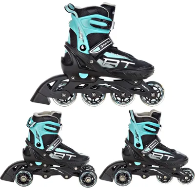Produktbild von 3in1 Inlineskates Inliner Triskates Rollschuhe Raven Profession Black/Mint 38-42 verstellbar