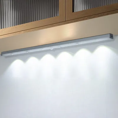 Produktbild von 50CM Kabellos Led Schrankbeleuchtung Mit Bewegungsmelder, USB Wiederaufladbare Dimmbare Unterbauleuchte, Küche Schrank Treppe Küchenleuchte Led Schranklicht, Kaltweiß