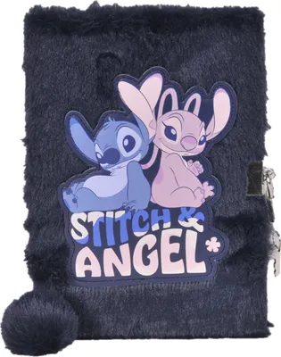 Image de Agenda en peluche à cadenas Stitch bleu marine