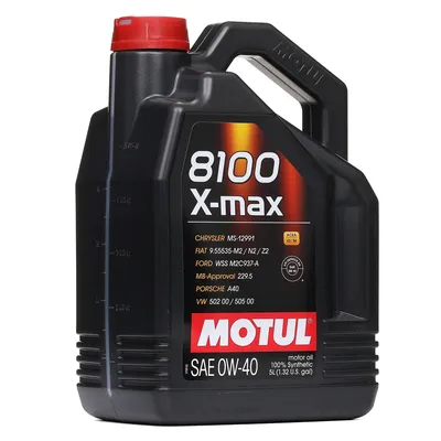Produktbild von 5 Liter MOTUL 0W-40 8100 X-MAX BMW Longlife-01 MB 229.5 Porsche A40 VW 505 00 Chrysler MS-12991 Fiat 9.55535-M2 Fiat 9.55535-N2 Fiat 9.55535-Z2 VW 502 00