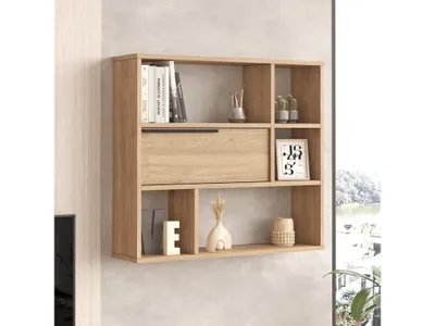 Obrázek produktu pro Skye Decor, On5-S, Wandregal, 100% MELAMINBESCHICHTETE SPANPLATTEN, Nussbaum, 90,1 x 22 x 81 cm