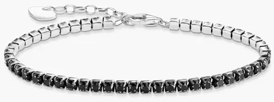 Produktbild von Tennisarmband mit schwarzen Steinen Silber
