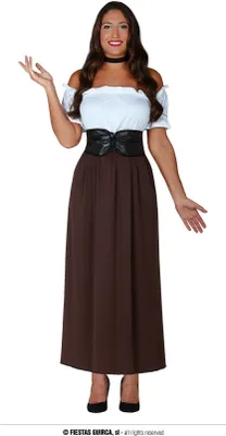 Immagine prodotto di Costume da Taverna Medievale Abbigliamento Storico Rinascimentale Cappello da Capo Corsaro Carnevale Festiva Moda Femminile Senza Tempo Autentico Gioco di Ruolo Magnifico Costume di Carnevale, Taglia: 42 - 44 (L) Colore: Bianco