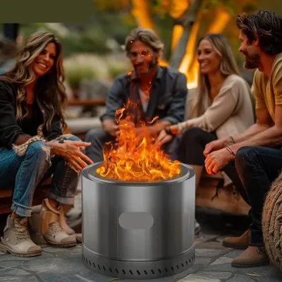 Image de Brasero sans pieds - Brasero - Foyer - Acier inoxydable - Brasero d'extérieur - pour le camping