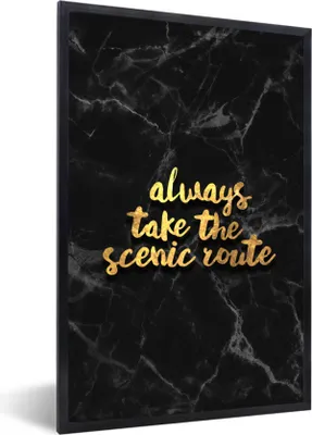 Produktbild von MuchoWow® Gerahmtes Poster Zitate - Sprichwörter - Gold - Marmor 20x30 cm - Poster mit Schwarzem Bilderrahmen Wandposter Rahmen Foto Bilder - Drucken - Bilder Poster im Rahmen