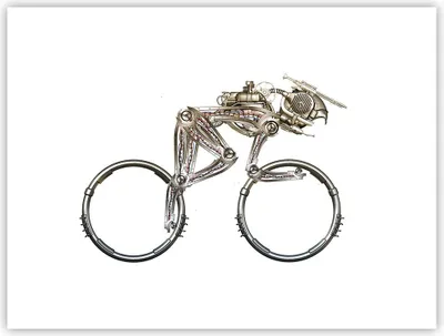 Produktbild von Poster - Poster ohne Rahmen - Fahrrad Roboter Modern - 40x30 cm - Wand Bild - Wanddeko - Wandbilder - Kunstposter - Wandposter - Bilder - Kunstdruck - Wanddekoration - Wandbild - P2XAA40x30-4194