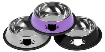 Image de Solidchoice - Ensemble de 3 gamelles pour chats en acier inoxydable avec base antidérapante