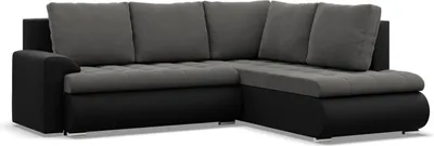 Produktbild von Rechts Ecksofa mit Schlaffunktion Foresta, Ottomane, Dunkelgrau + Schwarz
