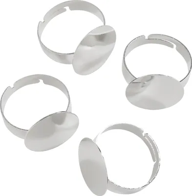 Produktbild von 4 Stück Metall verstellbare Ringrohlinge 16 mm Außen-Ø mit Platte