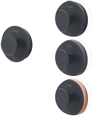 Produktbild von Tiger Urban Haken, Handtuchhaken zum Kleben, Farbe Schwarz, mit austauschbaren