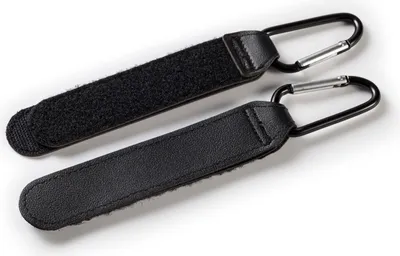 Produktbild von Cabino Taschenhaken Leder Schwarz – Kinderwagenhaken aus hochwertigem Kunstleder, passt an die meisten Schiebegriffe, leicht anzubringen