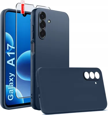 Zdjęcie produktu dla Etui Granatowe Matowe Silikon Slim do Samsung A17 5G + SZKŁO 9H