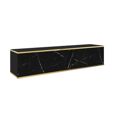 Produktbild von AX LIVING Wohnzimmer Lowboard Orkis Marmor 135 cm Schwarz
