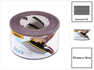 Obrázek produktu pro MIRKA Role Abranet 75 mm x 10 m P120 Mesh Velcro (1 ks)