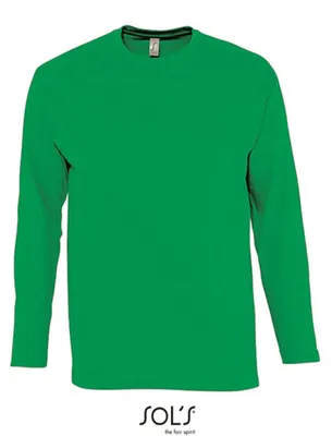 Image de SOLs 11420 | T-shirt Monarch manches longues homme - Couleur : Kelly Green - Taille : L