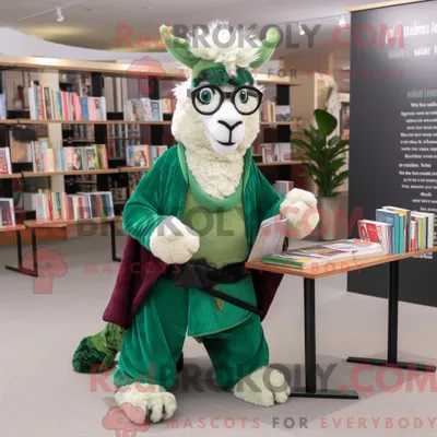 Produktbild von Waldgrünes REDBROKOLY Lama-Maskottchenkostüm mit Jogginghose und Lesebrille
