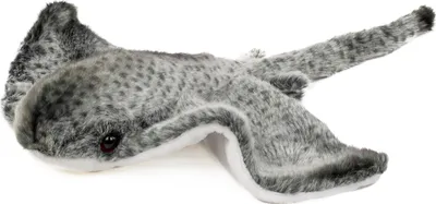 A plush toy stingray is shown against a white background.