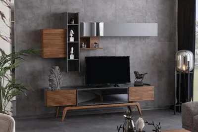Productafbeelding van Wandmeubel, kastwand, wandmeubel, dressoir, wandkast, woonkamer, TV, hout