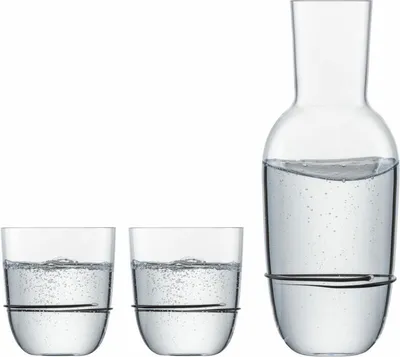 Produktbild von Zwiesel Glas Handmade Getränkeset Aura Schwarz 3-tlg., Karaffe + 2 Becher, 750 ml, 121693