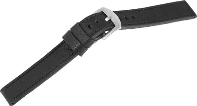 Produktbild von Echtleder-Uhrenarmband, flach, schwarz, 18 mm